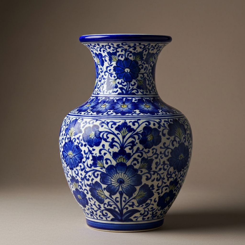 Blue Floral Vase